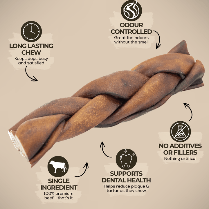 5-6 Inch Braided Collagen Stick - K&J Custom Dog Crates