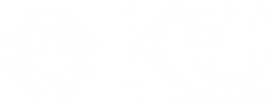 K J Dog crate logo with a celtic cross and the brand name