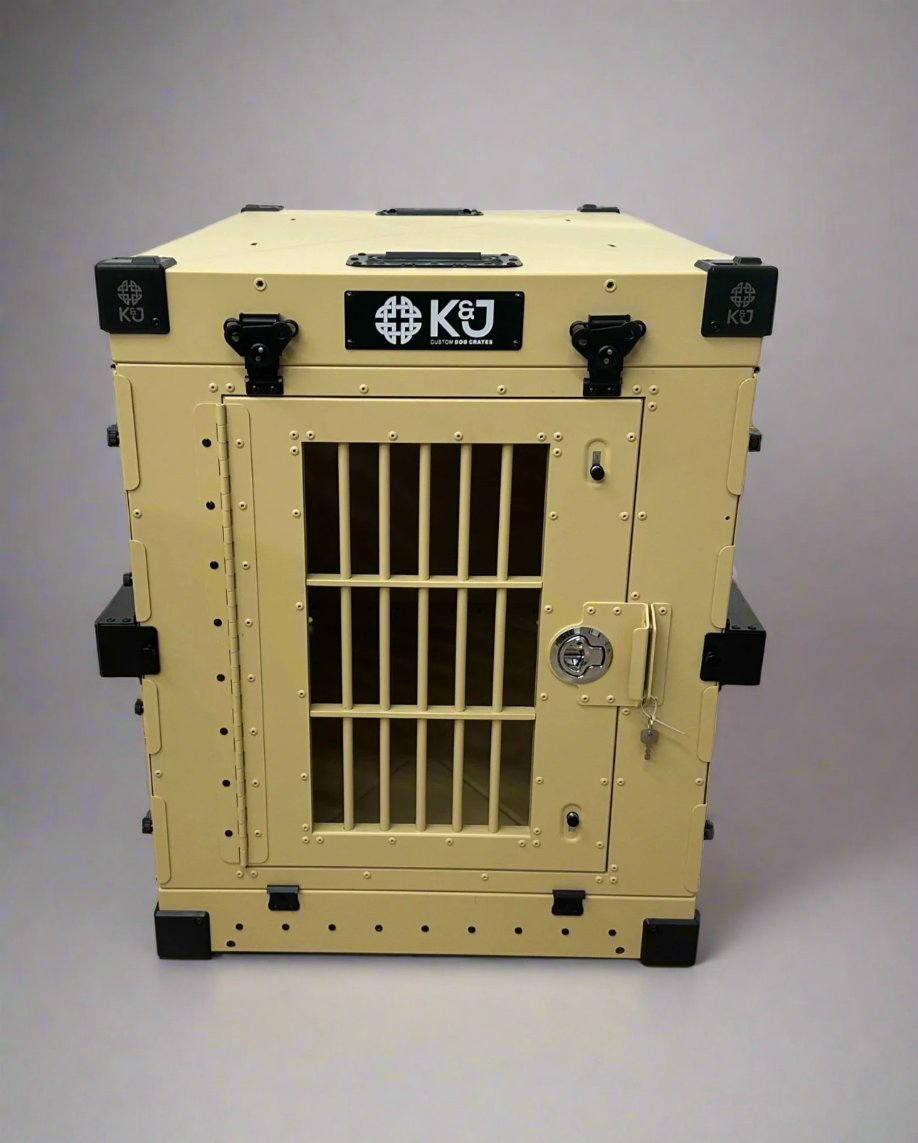 Tan colour dog crate