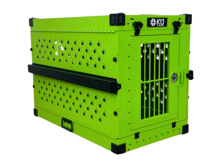 Collapsible Dog Crate, Lime Green, Front